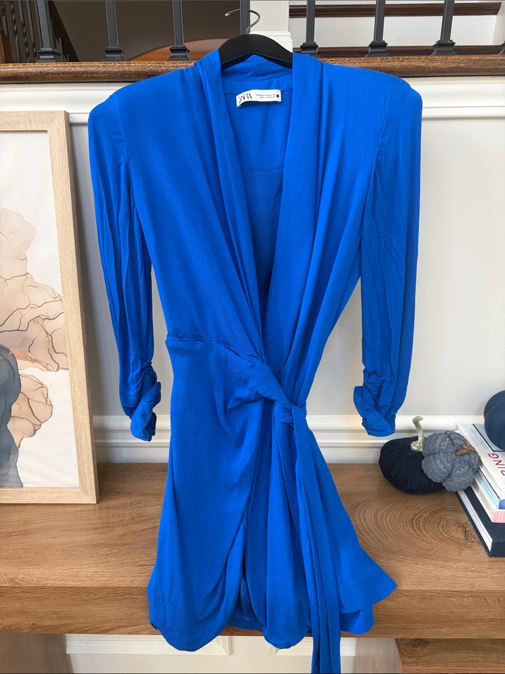 Zara Royal Blue Blazer Wrap Dress
